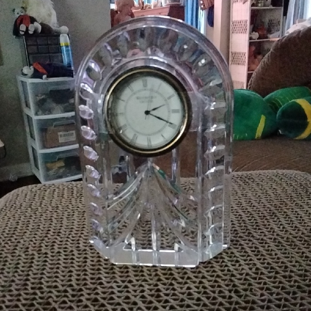 Elegant Crystal Clock with Gold Accents